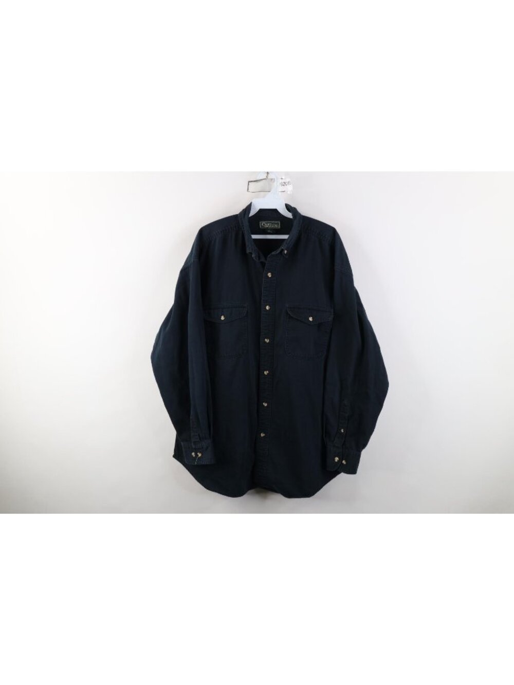Vtg 90s Streetwear Mens L Faded Heavy Cotton Twill Collared Button Down Shirt